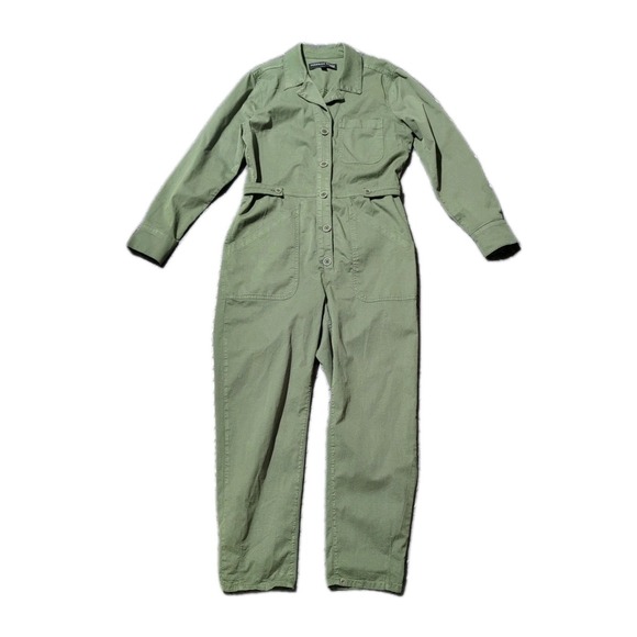 Veronica Beard Jeans Wren Boiler Jumpsuit Women's M Army/Olive Green - Picture 2 of 7